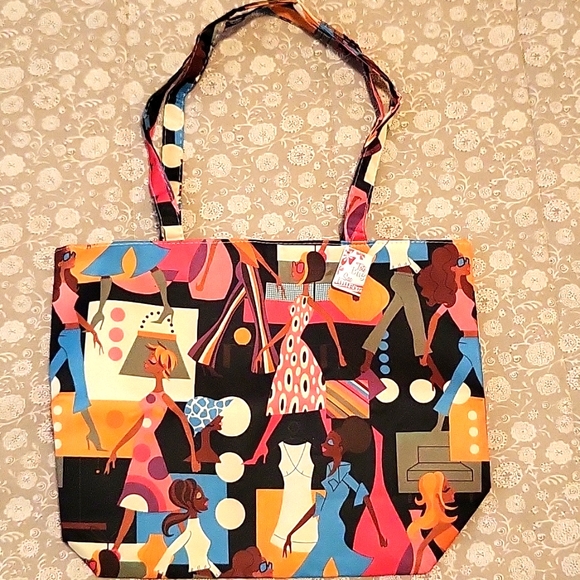 NEW Fancy Stylish Ladies on a Colorful Tote Bag, Beach or Travel! - Picture 11 of 13